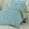 Amuze Bedding Stylish Pinch Pleated 3 PCs Duvet Cover and Pillow Shams Decorative Set (Aqua Blue, Full/Queen) Luxurious 100% Egyptian Cotton 400 Thread Count view 1