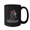 BeeTeeStore Bigfoot Easter Coffee Mug - Sasquatch Hunting Eggs Illustration - 15 oz Black Ceramic Tea Cup for Animal Lovers, Egg Hunt Gifts & Birthday Surprises view 2