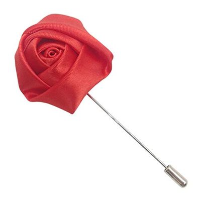 ShineBear 1 pcs/lot DIY Silk Rose Flowers Man Corsage Groom Suit for Men Boutonniere pin Wedding Flowers Party Decorations - (Color: red)