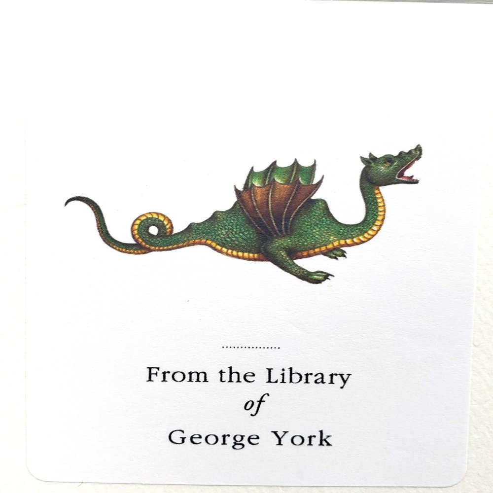 Personalized Bookplate with Dragon Illustration. Set of 10. 3" H x 2 1/2" W