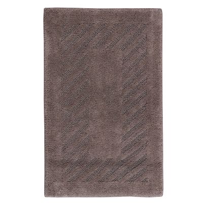 Knightsbridge Diagonal Racetrack 100% Cotton Reversible Bath Rug 24 X 40 Stone