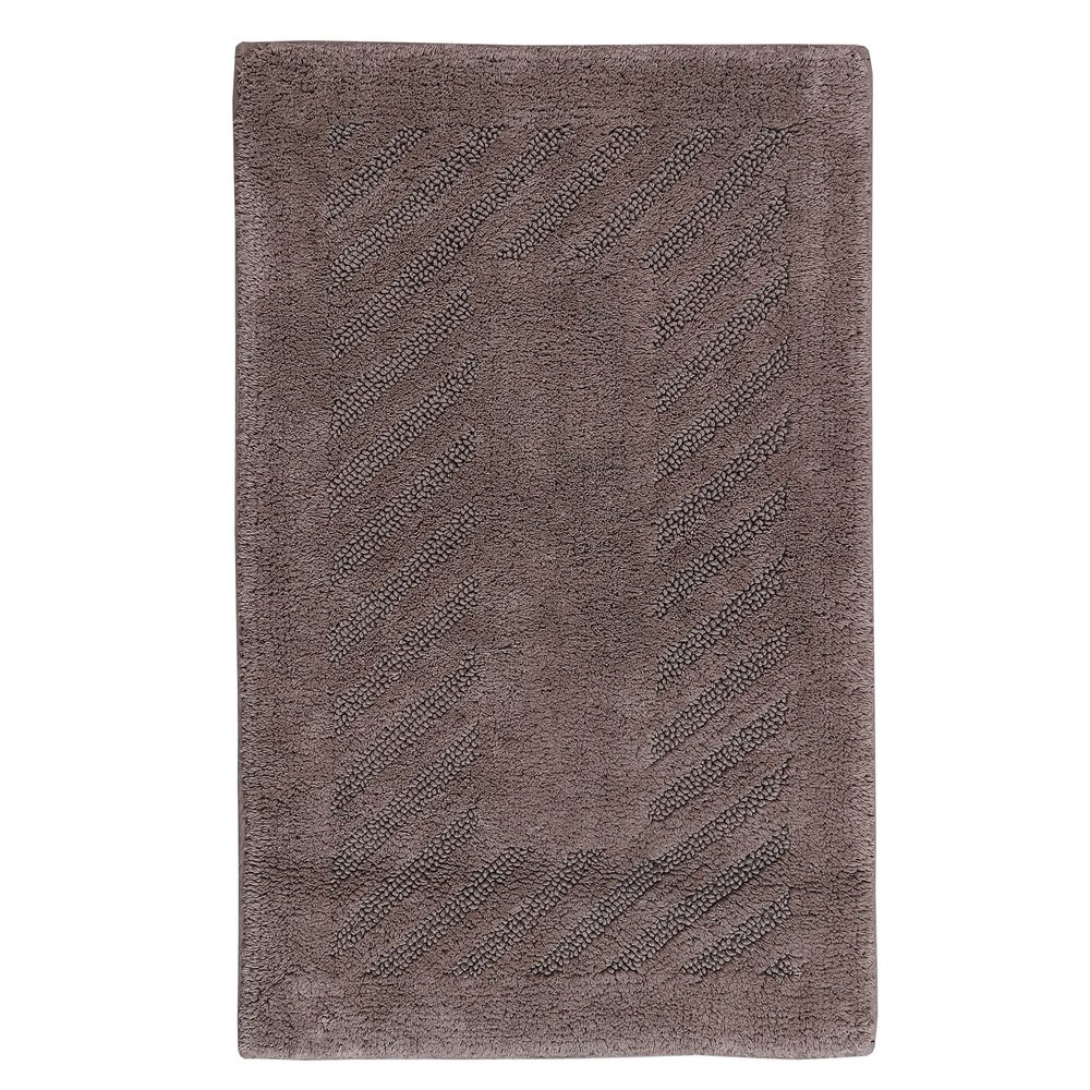 Knightsbridge Diagonal Racetrack 100% Cotton Reversible Bath Rug 24 X 40 Stone