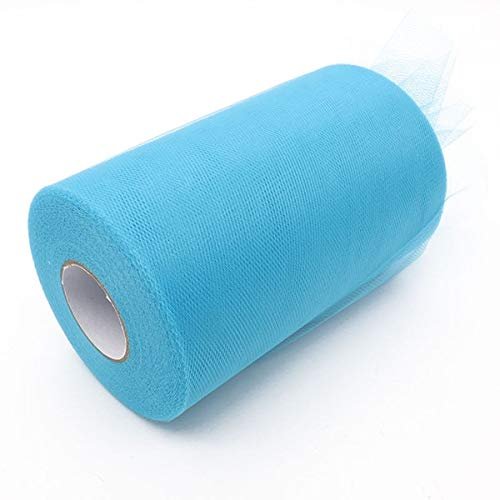 ShineBear White Tulle Roll Spool 6" x100YD Tutu DIY Skirt Fabric Wedding Party Banquet Gift Craft Decor Products - (Color: Turquoise)
