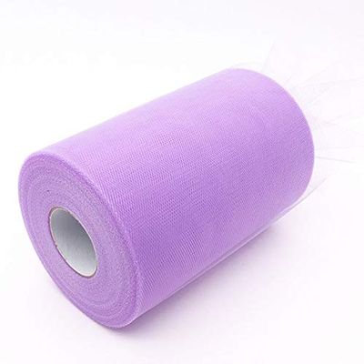 ShineBear Multi Color Decorations Tulle Roll Spool 6inch x100yd Tutu Wedding Craft Party Tutu Bow Craft Vivid Tulle Roll Spool DIY Gift - (Color: Lavender)