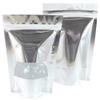 QQ Studio 100 Shiny Colored Aluminum Mylar Foil Clear Window Reclosable QuickQlick Stand-Up Bags (5" x 8", Silver) view 3