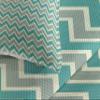 Ambesonne Chevron Coverlet, Zigzag Stripes Pattern Angular Design Retro Design Inspirations, 2 Piece Decorative Quilted Bedspread Set with 1 Pillow Sham, Twin Size, Teal Beige view 3