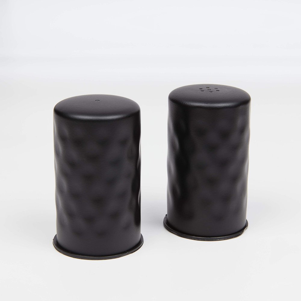 American Metalcraft BHSP2 Hammered Salt & Pepper Shaker Set, Black, 2-Ounces Each