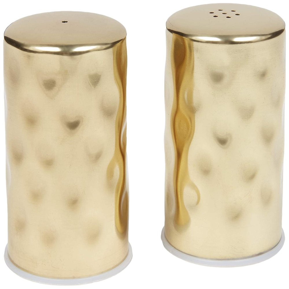American Metalcraft GHSP2 Hammered Finish Stainless Steel Salt & Pepper Shaker Set - 2 oz Capacity Compact 1.75 in Dia 2.75 - Hammered Gold Finish 200 Pack
