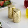 American Metalcraft GHSP2 Hammered Finish Stainless Steel Salt & Pepper Shaker Set - 2 oz Capacity Compact 1.75 in Dia 2.75 - Hammered Gold Finish 200 Pack view 3