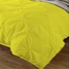 Amuze Bedding Stylish Pinch Pleated 3 PCs Duvet Cover and Pillow Shams Decorative Set (Yellow, King/Cal King) Luxurious 100% Egyptian Cotton 400 Thread Count view 2