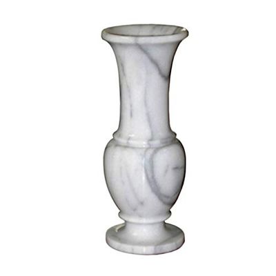 Decorative Flowers Vase - Vaso Portafiori in Marmo Bianco - White Marble Italian Made in Italy H.25cm
