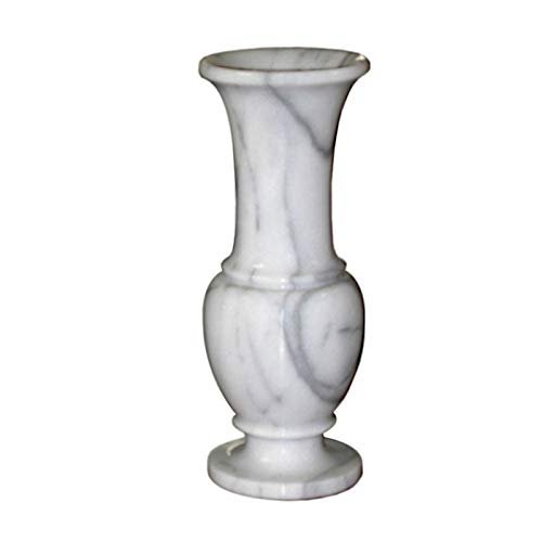 Decorative Flowers Vase - Vaso Portafiori in Marmo Bianco - White Marble Italian Made in Italy H.25cm