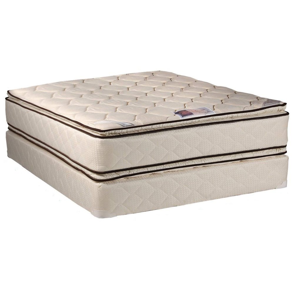 Dream Solutions USA Coil Comfort Double-Sided PillowTop Mattress Set with Mattress Protector Included - Innerspring Coil, Fully Assembled, Orthopedic, Longlasting (Queen 60"x80"x11")