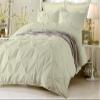 Amuze Bedding Stylish Pinch Pleated 3 PCs Duvet Cover and Pillow Shams Decorative Set (Ivory, Twin/Twin XL) Luxurious 100% Egyptian Cotton 400 Thread Count view 1