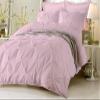 Amuze Bedding Stylish Pinch Pleated 3 PCs Duvet Cover and Pillow Shams Decorative Set (Pink, King/Cal King) Luxurious 100% Egyptian Cotton 400 Thread Count view 1