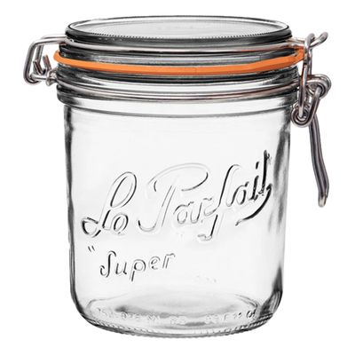 Le Parfait Super Terrine 750mL (24oz) Zero Waste Eco-Friendly Glass Canning Jar, Airtight Rubber Seal & Wire Bail Lid, BPA-Free, Water Bath Safe for Food Storage & Preserving, Made in France
