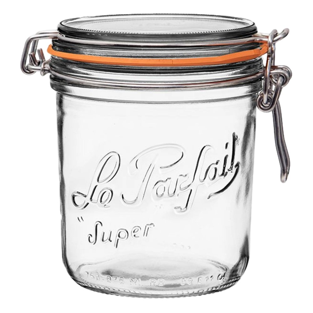 Le Parfait Super Terrine 750mL (24oz) Zero Waste Eco-Friendly Glass Canning Jar, Airtight Rubber Seal & Wire Bail Lid, BPA-Free, Water Bath Safe for Food Storage & Preserving, Made in France