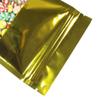 QQ Studio 100 Shiny Colored Aluminum Mylar Foil Clear Window Reclosable QuickQlick Stand-Up Bags (7" x 10", Gold) view 4