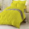 Amuze Bedding Stylish Pinch Pleated 3 PCs Duvet Cover and Pillow Shams Decorative Set (Yellow, Twin/Twin XL) Luxurious 100% Egyptian Cotton 400 Thread Count view 1