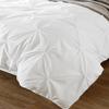 Amuze Bedding Stylish Pinch Pleated 5 PCs Duvet Cover and Pillow Shams Decorative Set (White, Twin/Twin XL) Luxurious 100% Egyptian Cotton 400 Thread Count view 2