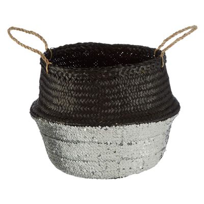 Premier Houseware Algae Basket, Black/Silver, Medium, Single