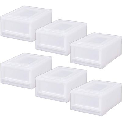 Iris Ohyama MBC-S Storage Case, Natural, Small, Walk-in Closet, Set of 6