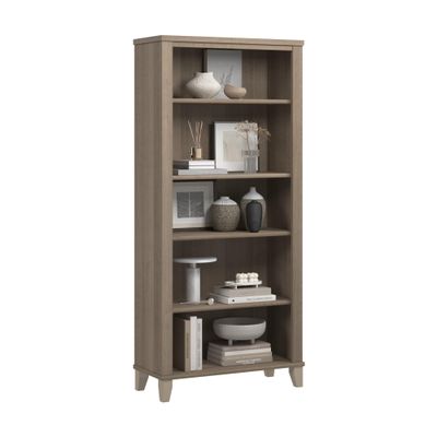 Bush Furniture Somerset 5 Shelf Bookcase in Ash Gray, Tall Bookshelf, Large Book Shelf for Living Room, Home Office, or Entryway