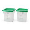 Cambro Food Storage Container with Lid (Microwave Safe and BPA-Free) - 2 Pack - Classic Series Square with Green Lid - 4 QT (Quart) - Commercial Grade for Food Prep (Translucent) view 2