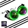 Steampunk Goggles Sandworm Beetle juice in black,white, green cosplay Grunge Eyewear Spikes Punk view 1