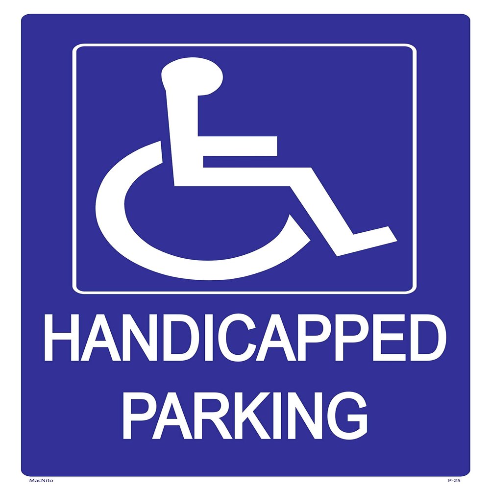 Handicap Parking Sign Parking Lot Reserved for The Handicapped, UV Color & Protection to Last Longer, Rust-Free Heavy Duty Metal 18"x12" 0.063"
