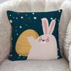 Aiesther Rabbit and Easter Egg Outer Space Planet Throw Pillow Cover Satin Fabric Home Decorative Pillow Case Cushion Cover for Home Bed Couch Sofa 24 x 24 Inch 60 x 60 cm view 3