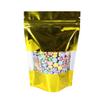 QQ Studio 100 Shiny Colored Aluminum Mylar Foil Clear Window Reclosable QuickQlick Stand-Up Bags (4.7" x 8", Gold) view 1