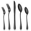 Black Flatware Silverware Set, LIANYU 40-Piece Stainless Steel Cutlery Set for 8, Restaurant Party Tableware Eating Utensils, Mirror Finish, Dishwasher Safe view 1