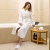 Bamfan Bamboo Corner Shower Bench Waterproof Stool with Space-Efficient Storage Shelf - Shower Stool Seat for Indoor or Outdoor Use view 2