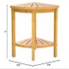 Bamfan Bamboo Corner Shower Bench Waterproof Stool with Space-Efficient Storage Shelf - Shower Stool Seat for Indoor or Outdoor Use view 3