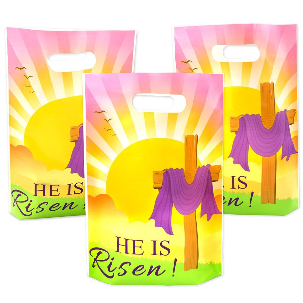 ceiba tree Religious Goody Bags Easter Treat Bag with Handles for Kids Easter Egg Hunting Game VBS Gift Packaging