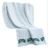 Aran Woolen Mills Irish Merino Wool Throw Blanket, Shamrock Design, Natural, 42 x 60 Inches view 1