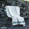 Aran Woolen Mills Irish Merino Wool Throw Blanket, Shamrock Design, Natural, 42 x 60 Inches view 2