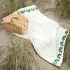 Aran Woolen Mills Irish Merino Wool Throw Blanket, Shamrock Design, Natural, 42 x 60 Inches view 3