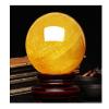 Natural Yellow Calcite Healing Quartz Crystal Sphere Gemstone Ball Large with Stand, Natural Sculpture Figurine 80mm/3.14 inch view 2