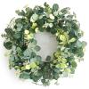 24 Inch Spring Wreath for Front Door, Spring Eucalyptus Wreath for Grapevine Farmhouse with Silk Printing Dollar Leaves Wreaths for Festival Celebration Front Door Wall Window Home Dcor view 1