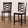 Baxton Studio Lanier Modern and Counter Height Pub Chair Sand Fabric Upholstered Espresso Brown Finished Wood Counter Height Pub Chair view 3