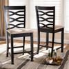 Baxton Studio Lanier Modern and Counter Height Pub Chair Sand Fabric Upholstered Espresso Brown Finished Wood Counter Height Pub Chair view 4