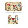 Amagical Paris Eiffel Tower with Rose Red Butterfly and Parrot Pattern 3 Peice Bathroom Mat Set Shower Curtain Set Bath Mat Contour Mat Waterproof Shower Curtain with 12 Hooks view 4