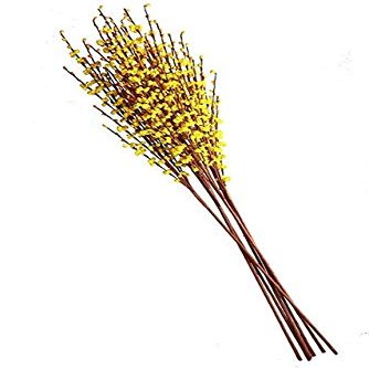 ShineBear Silk Flower 10pcs 12 Branches Artificial Flower Fake Leaf Wedding Home Party Decoration Flower Winter Jasmine Artificial Flowers - (Color: Yellow)