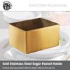 American Metalcraft GSPH4 Rectangular Gold Sugar Packet Holder, Satin Finish, 2-3/4 inches L Square view 2