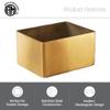 American Metalcraft GSPH4 Rectangular Gold Sugar Packet Holder, Satin Finish, 2-3/4 inches L Square view 3