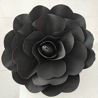 ShineBear Large Foam Fake Flowers Artificial Roses Set of European Style Wedding Flower Wall Wedding Window Background Layout - (Color: Black, Size: 60cm)
