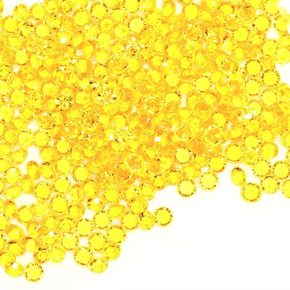 WedDecor Acrylic Crystals Wedding Table Scatter Confetti Rhinestones Diamonds for Table Centerpiece Decorations Bridal Shower Decorations Vase Beads, Yellow, 4.5mm, 2000pcs