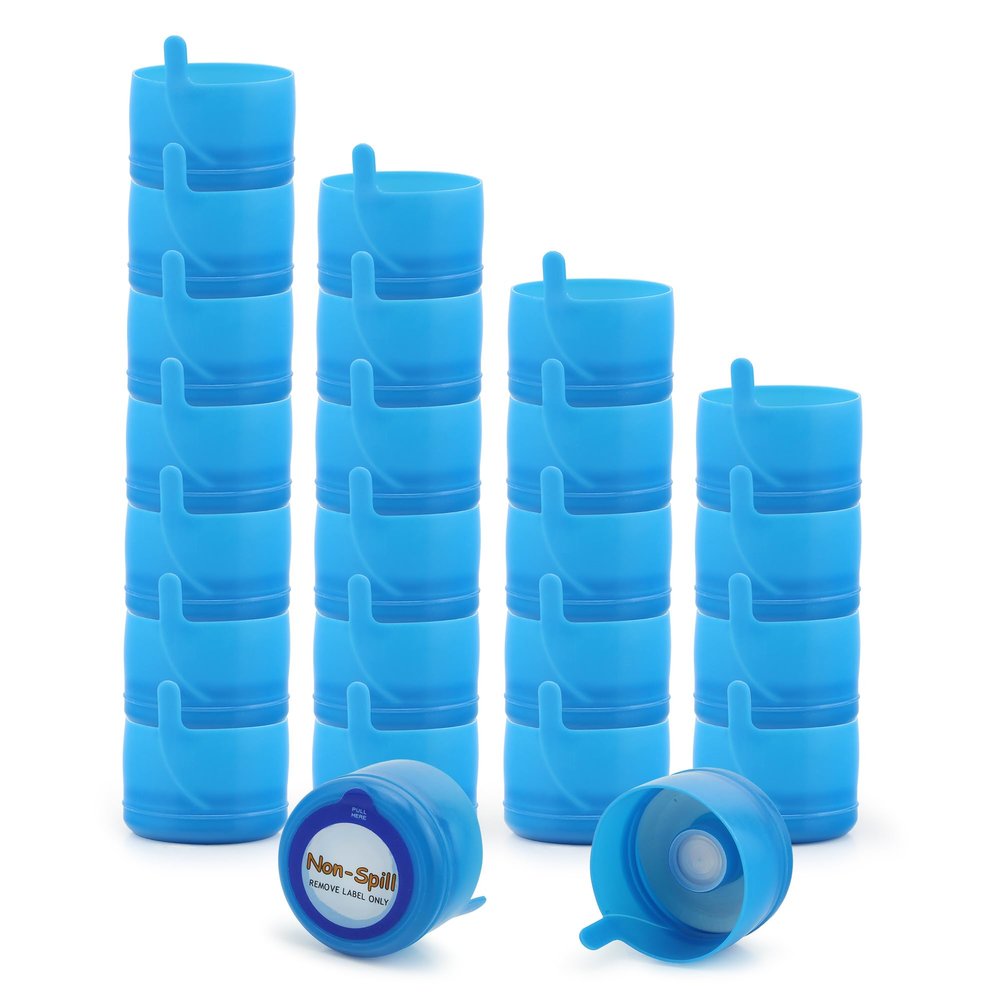 Cornucopia Brands 3 and 5 Gallon Water Jug Replacement Caps (24-Pack), Multi-Use Parts Non Spill Lids for Water Dispenser Carboys